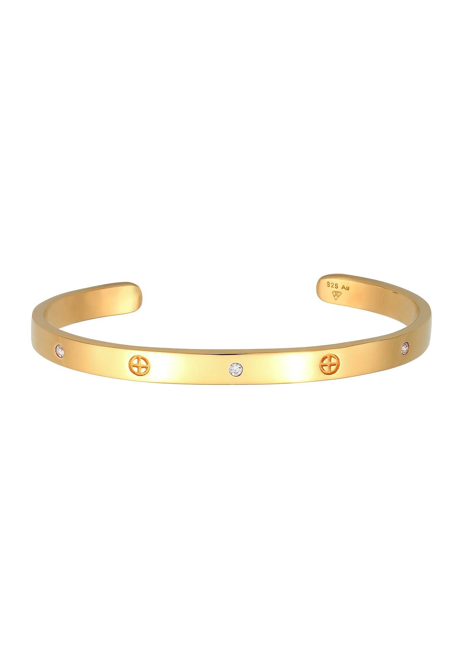 Elli  Armband Geo Bangle Kreuz Minimal Zirkonia 925 Silber 