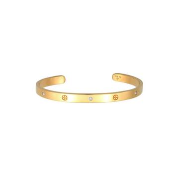 Armband Geo Bangle Kreuz Minimal Zirkonia 925 Silber