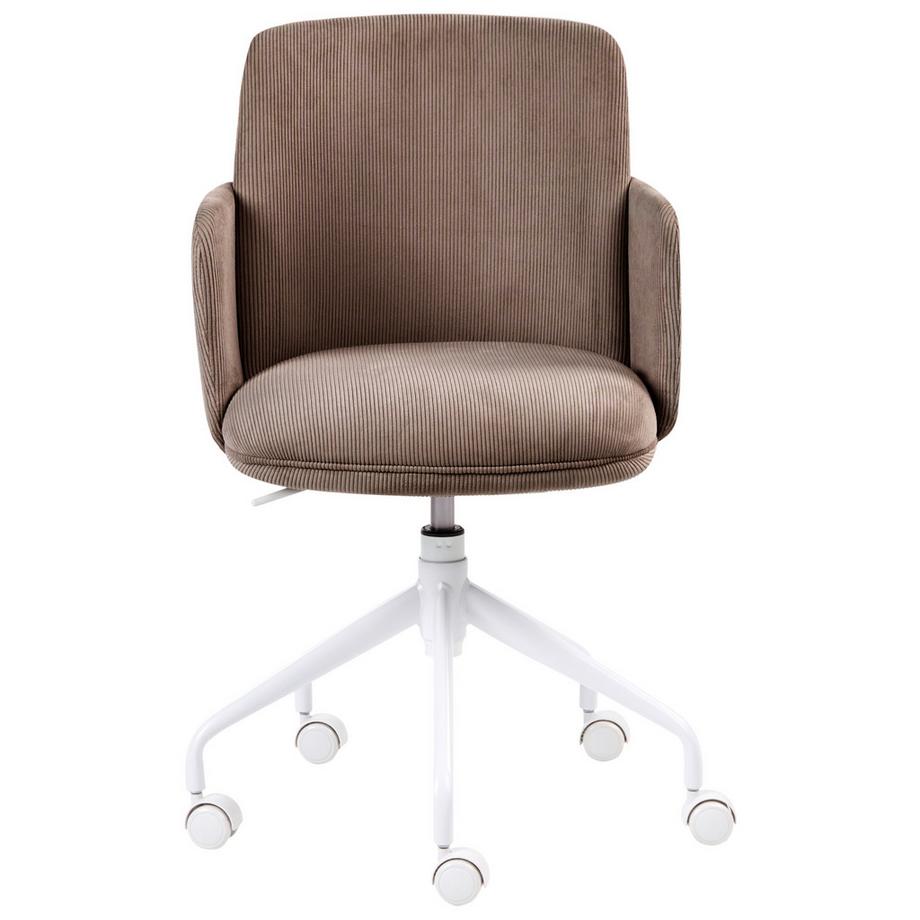 Beliani Chaise de bureau en Velours côtelé Minimaliste DRYDEN  