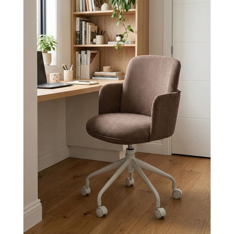 Beliani Chaise de bureau en Velours côtelé Minimaliste DRYDEN  