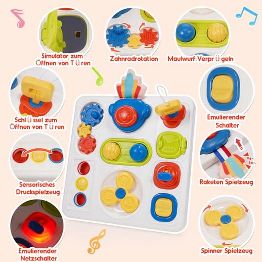 Activity-board  9 in 1 Baby-Motorikspielzeug Sinnesspielzeug Baby-Baby-Würfelspielzeug Busy Board 