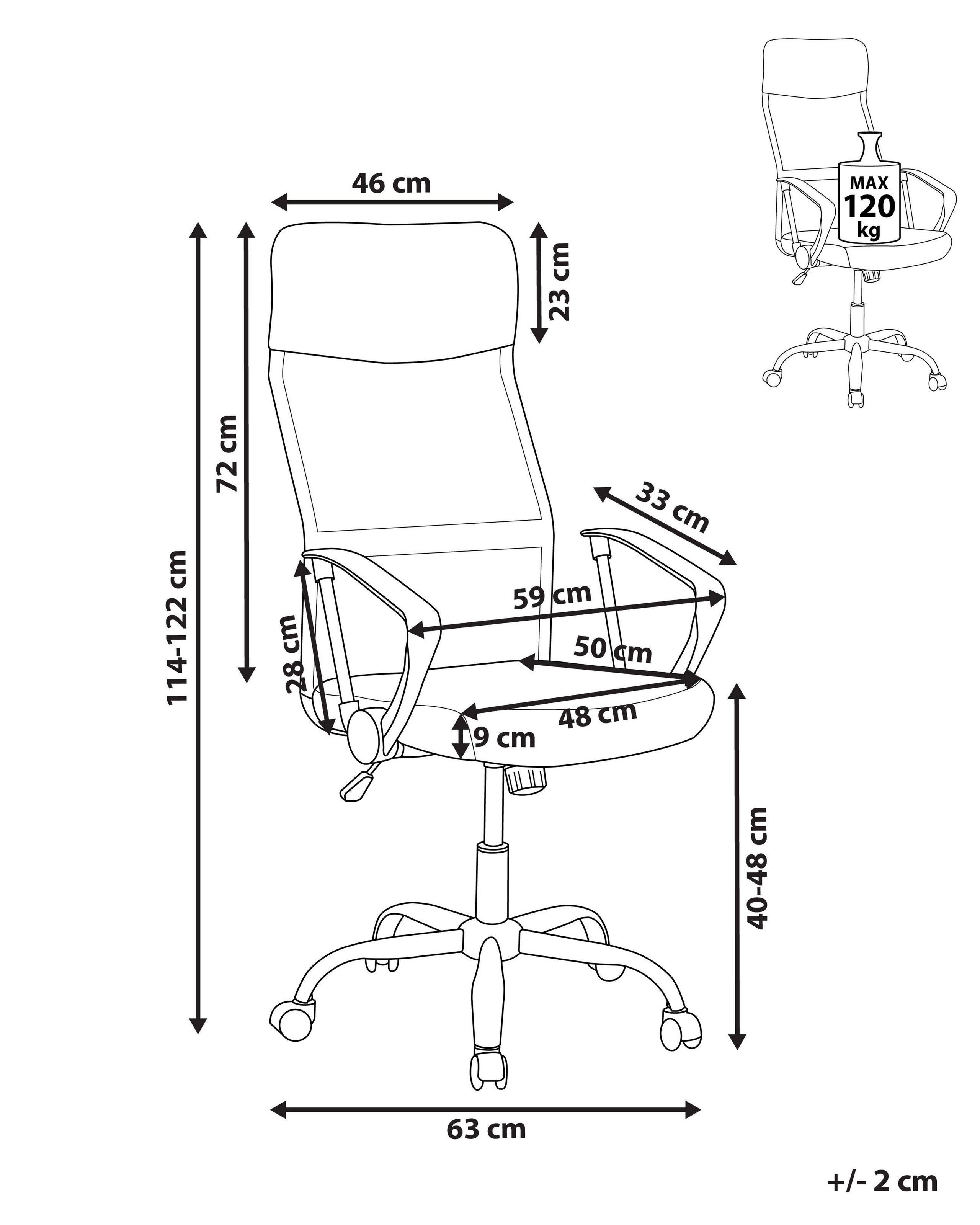 Beliani Sedia da ufficio en Tessuto a rete Minimalista DESIGN  