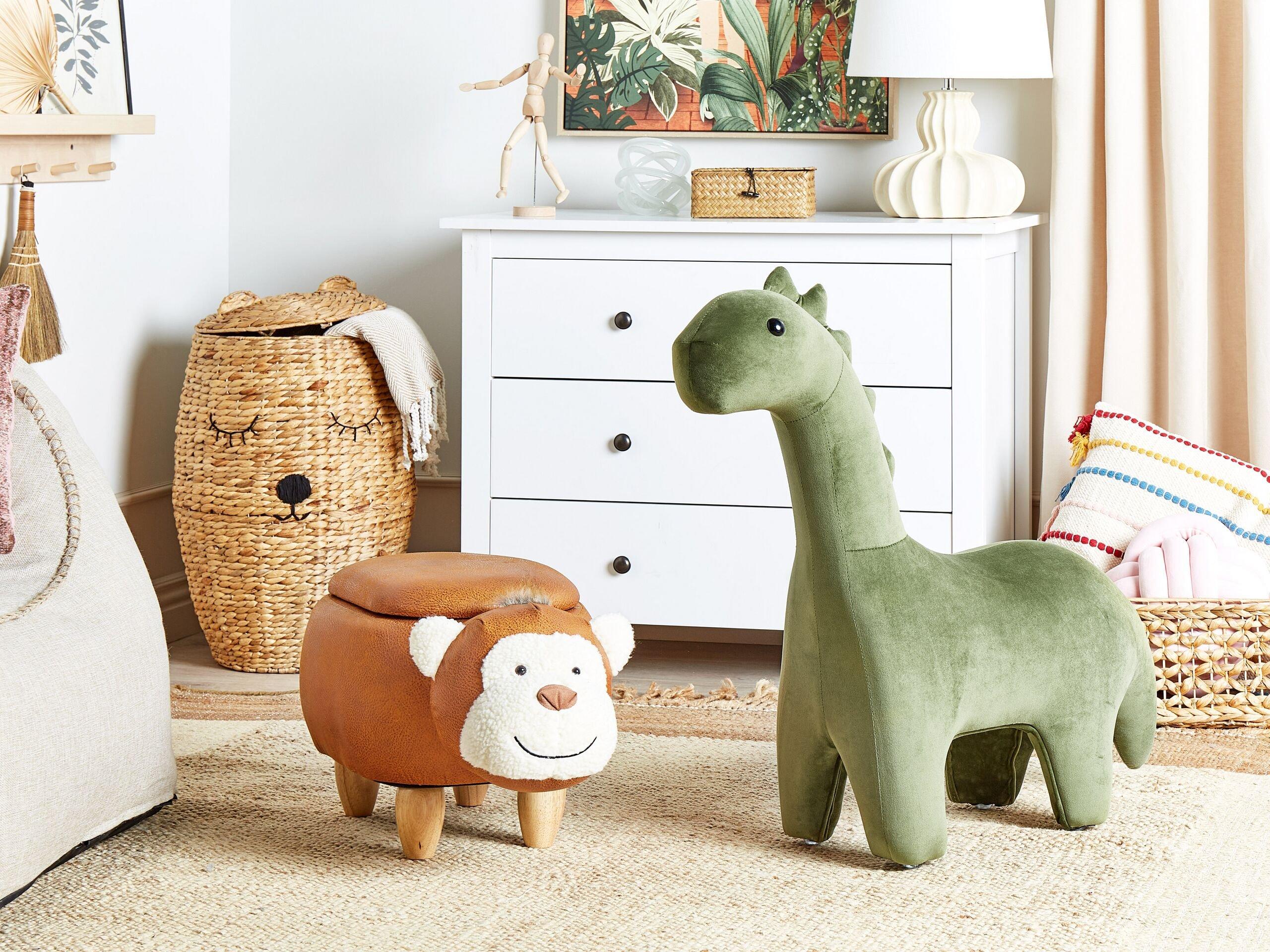 Beliani Hocker aus Samtstoff Modern BRONTOSAUR  