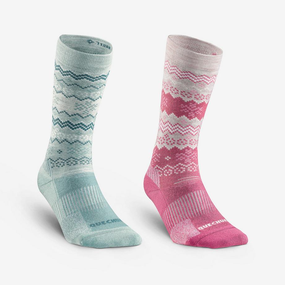 QUECHUA SH500 Ultra-Caldo Merino Calze da Trekking Invernali a Mezza Gamba 2 Paia  