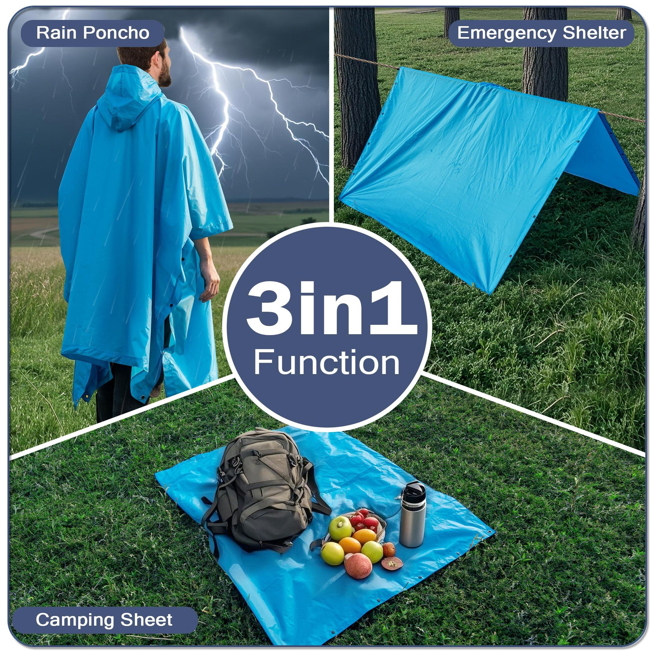 Alopini Poncho Antipioggia Impermeabile con Cappuccio  