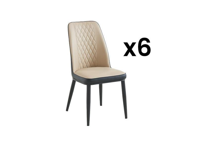 Vente-unique Lot de 6 chaises en simili métal MILDURA  