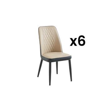 Lot de 6 chaises en simili métal MILDURA