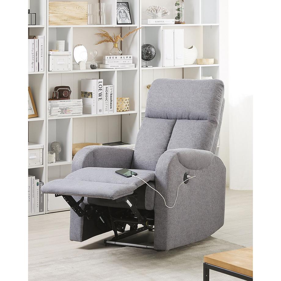 Beliani Fauteuil inclinable en Tissu Traditionnel SOMERO  