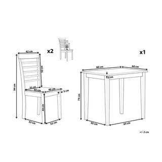 Beliani Ensemble pour salle à manger en Bois d'hévéa Moderne BATTERSBY  