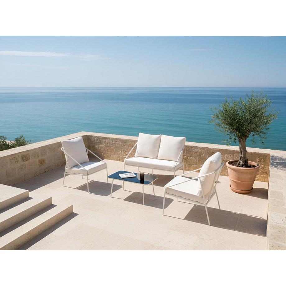 Beliani Lounge Set mit Tisch aus Stahl  USTICA  