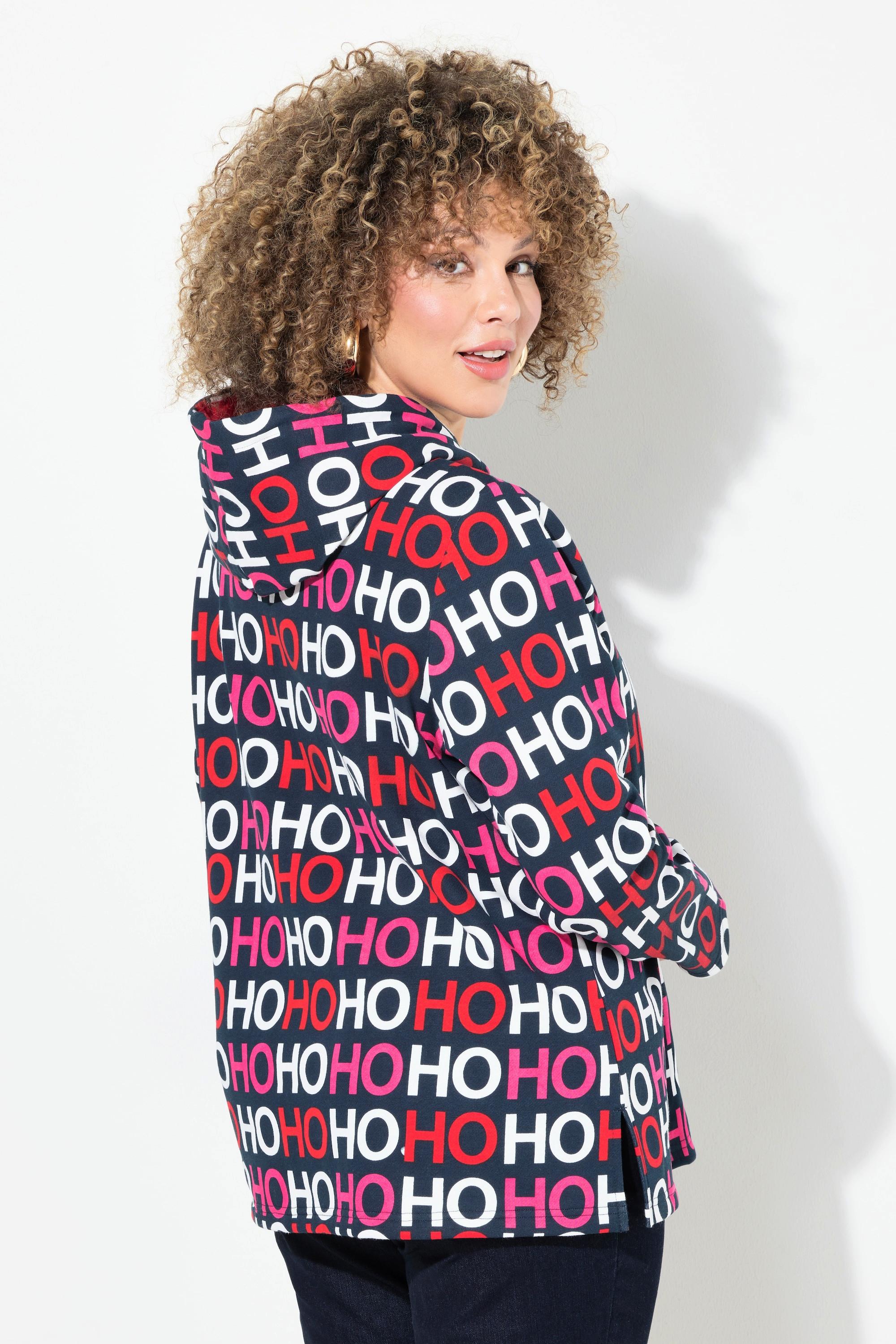 Ulla Popken  Hoodie, Ho Ho Ho, Classic, Kapuze, Langarm 