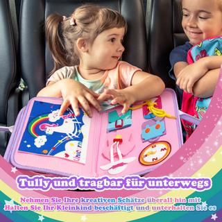 Activity-board  Busy Board 8 en 1 pour les tout-petits Activity Board Baby Sensory with life skills, puzzles, dress-up clothes 