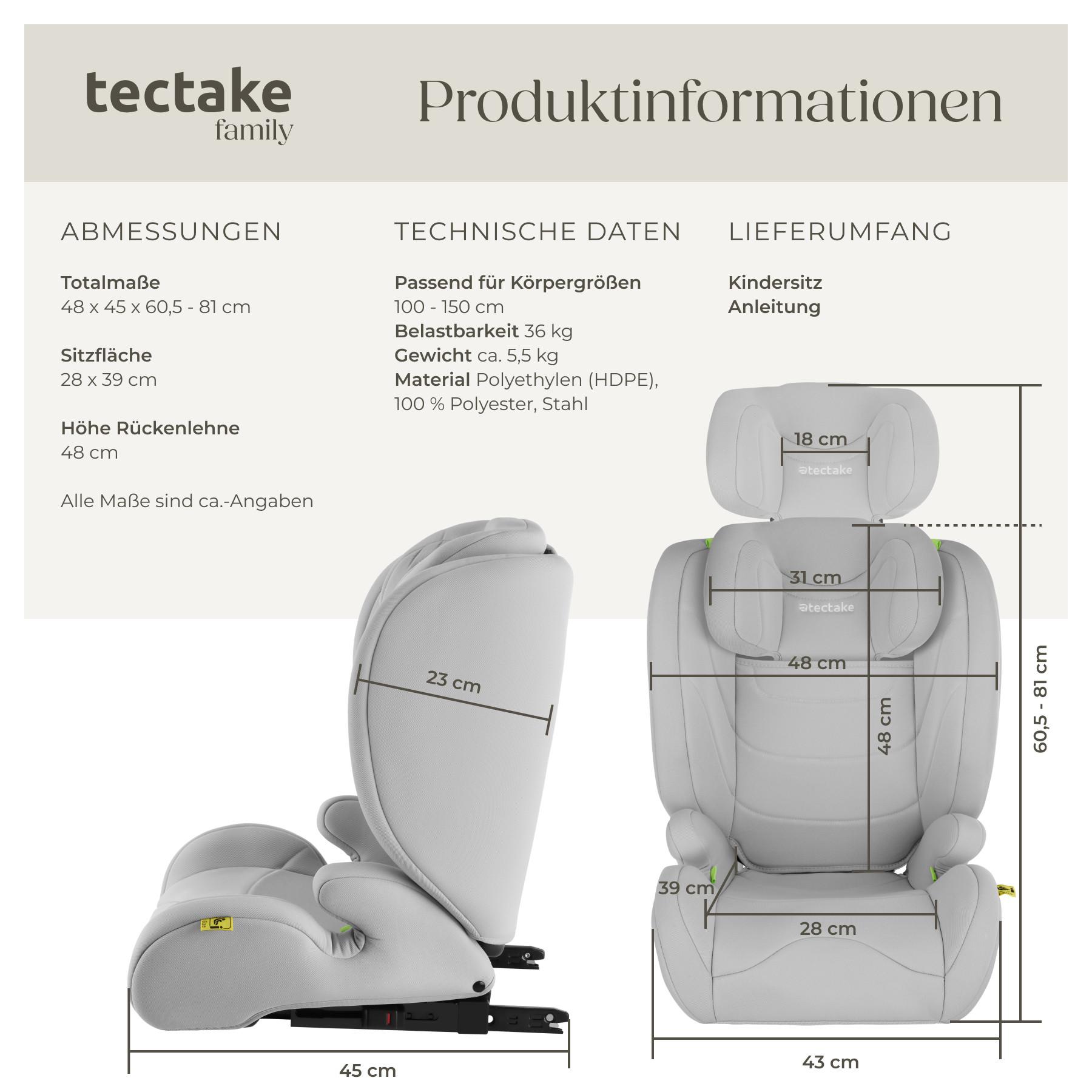 Tectake  Siège auto LEVI i-Size avec base ISOFIX 