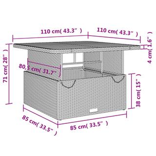 VidaXL tavolo da giardino Polirattan  