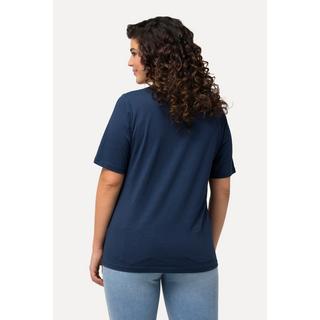 Ulla Popken  T-Shirt, Pailletten, Classic, V-Ausschnitt, Halbarm 