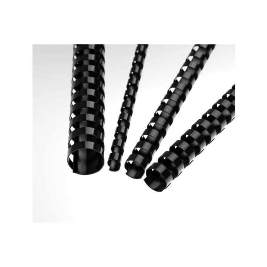 RENZ  RENZ Plastikbinderücken 19mm A4 17190121 schwarz, 21 Ringe 50 Stück 