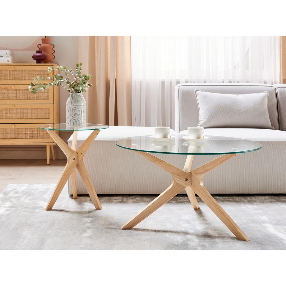 Beliani Lot de 2 tables basses en Verre de sécurité Moderne VALLEY  