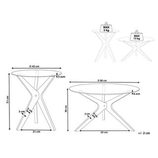 Beliani Ensemble de tables en Verre de sécurité Moderne VALLEY  