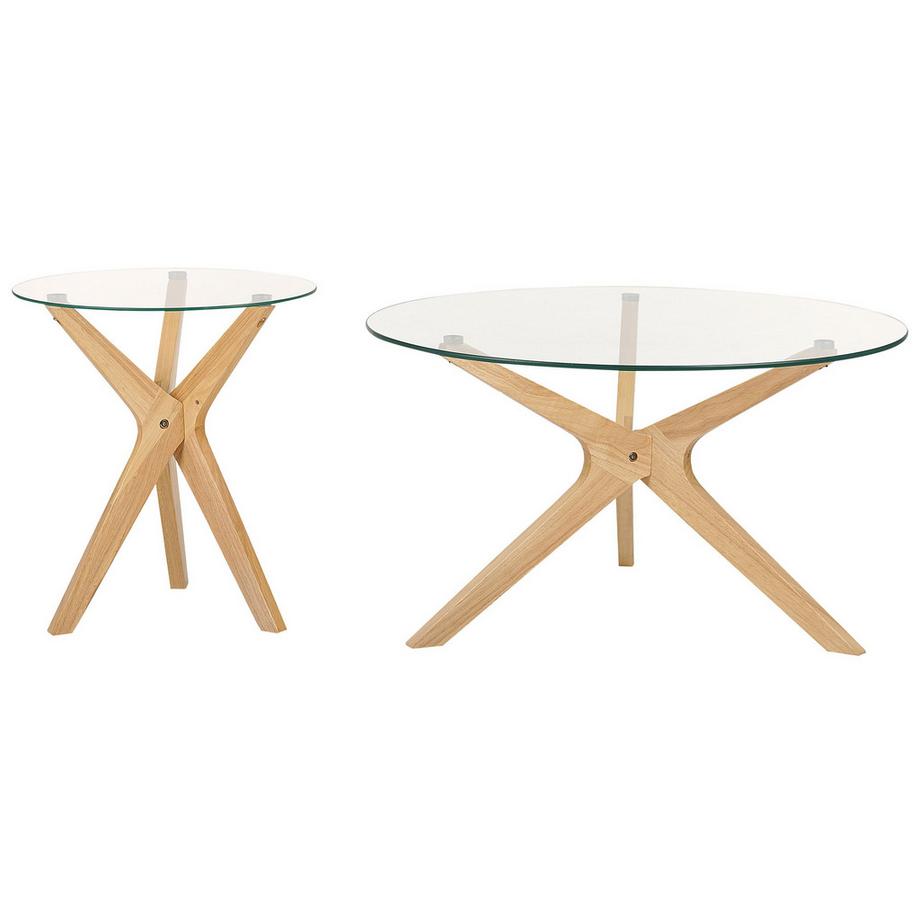 Beliani Lot de 2 tables basses en Verre de sécurité Moderne VALLEY  