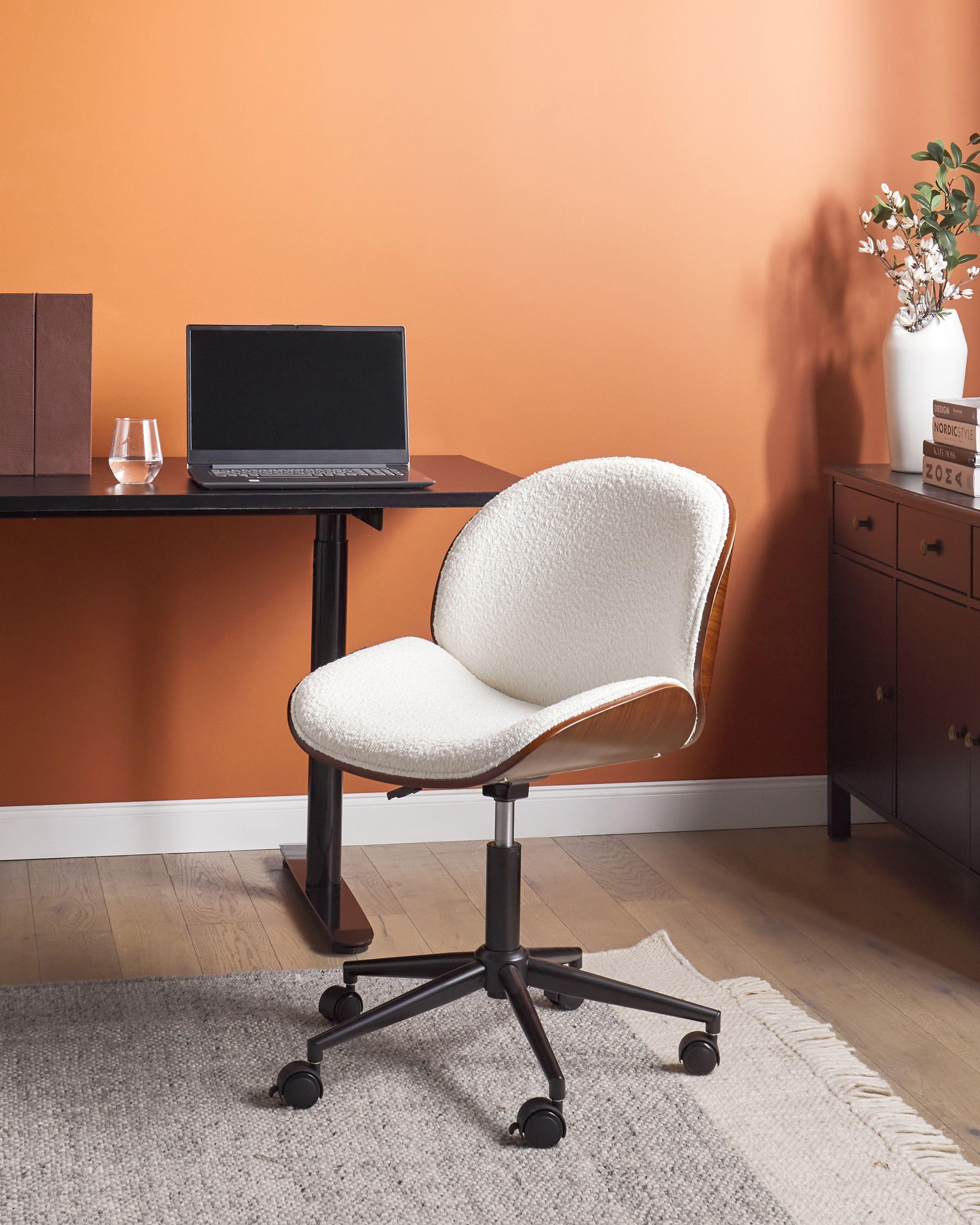 Beliani Chaise de bureau en Bouclé Rétro MENESHA  