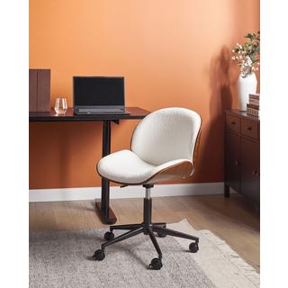 Beliani Chaise de bureau en Bouclé Rétro MENESHA  