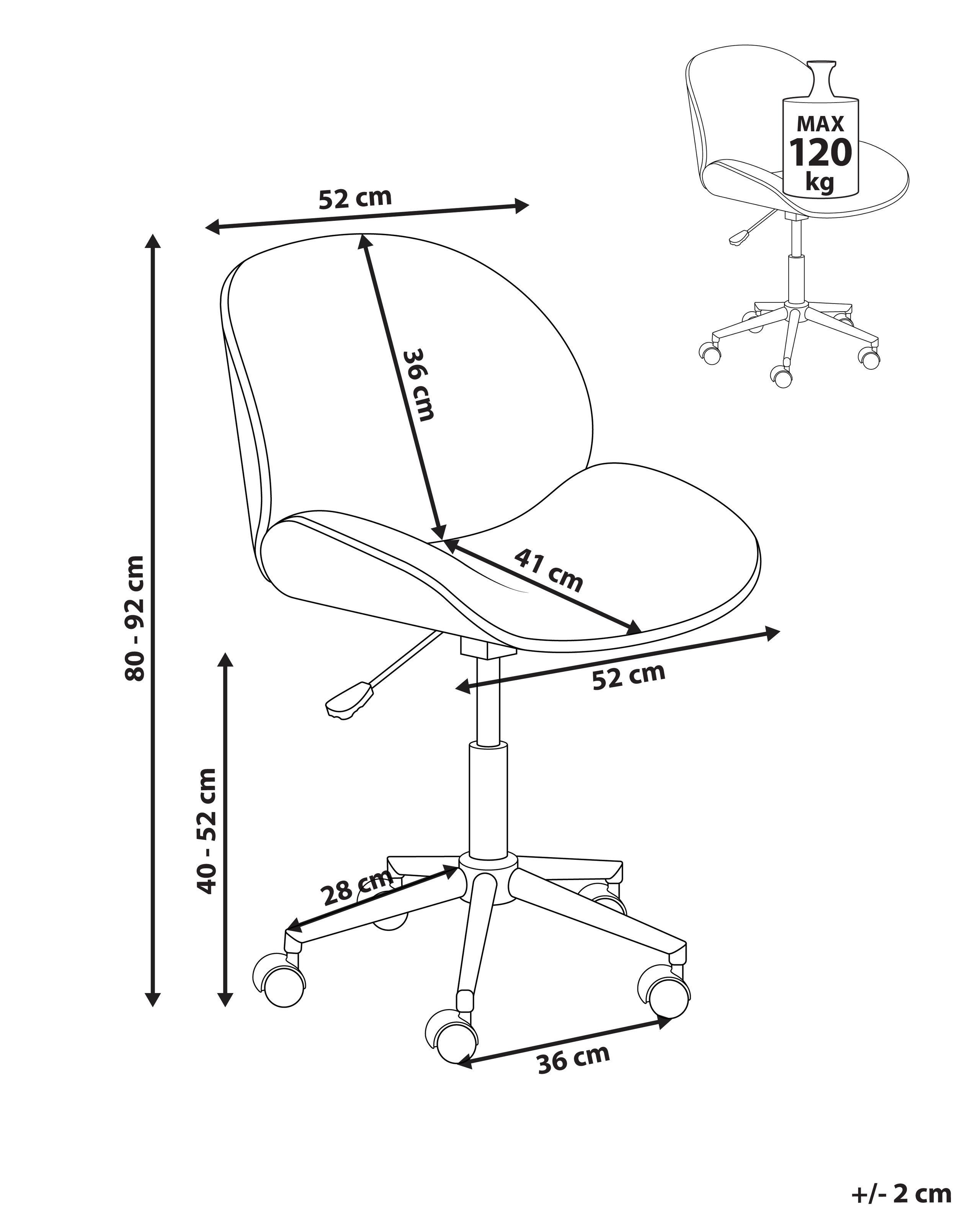 Beliani Chaise de bureau en Bouclé Rétro MENESHA  
