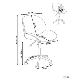 Beliani Chaise de bureau en Bouclé Rétro MENESHA  