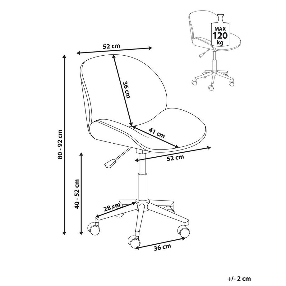 Beliani Schreibtischstuhl aus Bouclé Retro MENESHA  