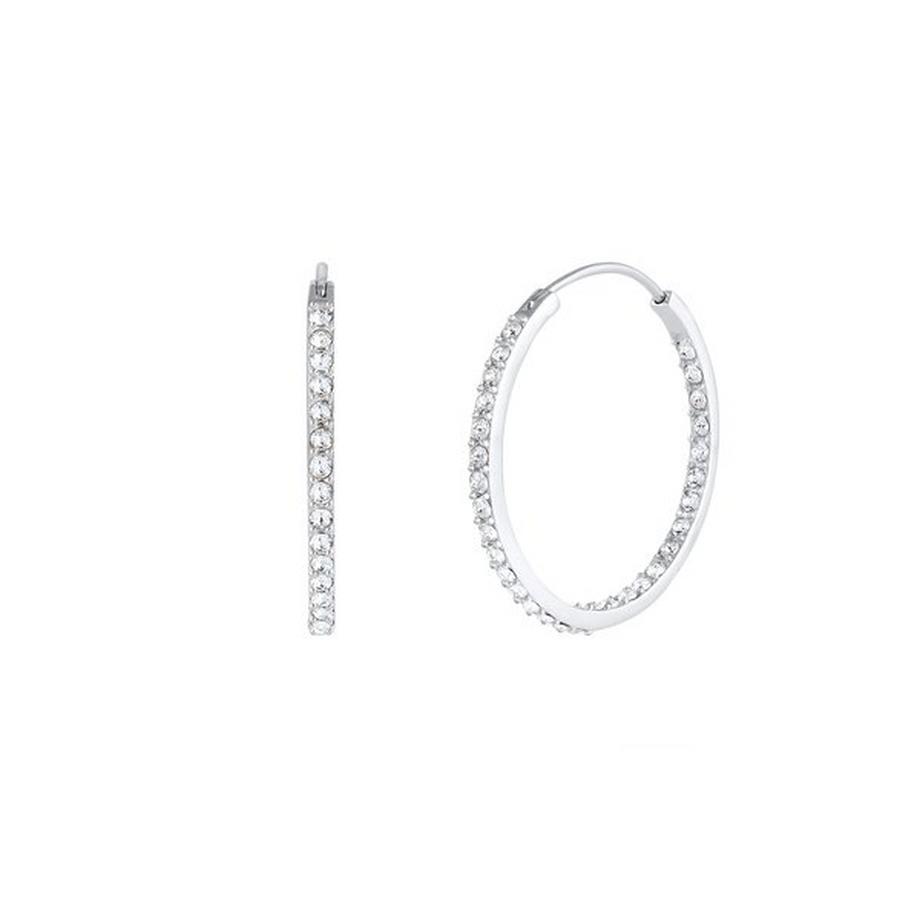 Elli  Boucles d'Oreilles Créoles Avec Cristaux 