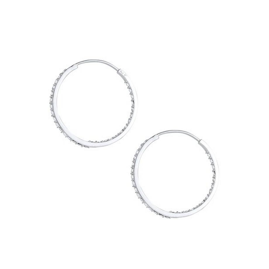 Elli  Boucles d'Oreilles Créoles Avec Cristaux 