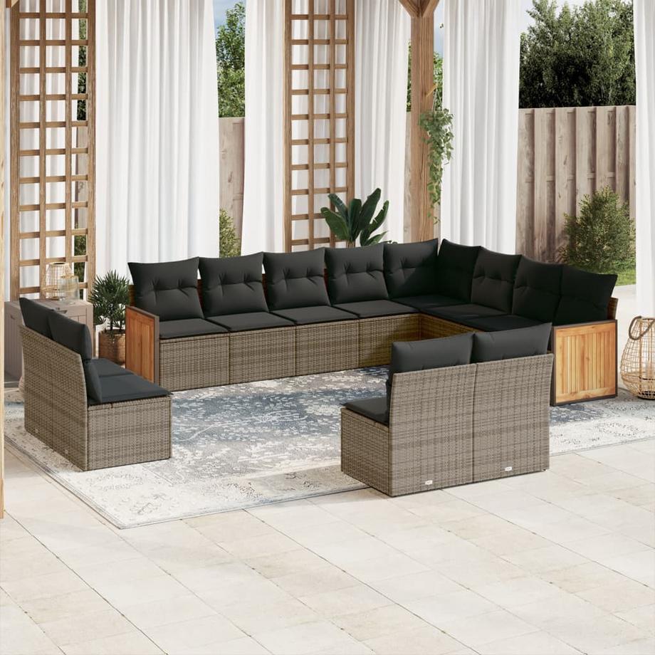 VidaXL set divano da giardino Polirattan  