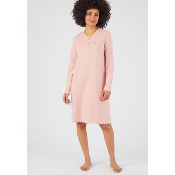 Chemise de nuit maille interlock côtelée douce et souple