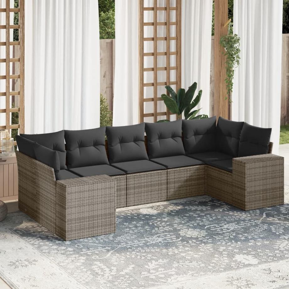 VidaXL Ensemble de canapés de jardin rotin synthétique  