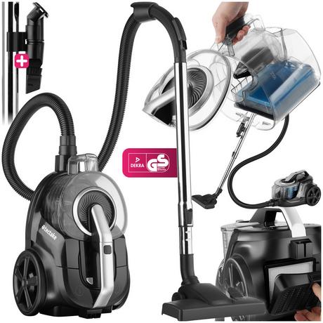 Tectake Aspirateur VC900, 900 W, sans sac, sols durs et tapis  