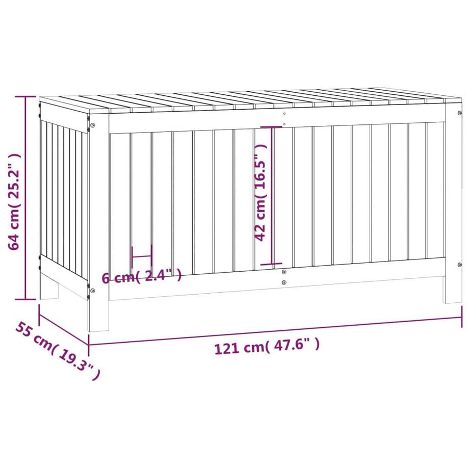 VidaXL Boîte de rangement de jardin bois  