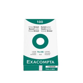 Exacompta Confezione 100 cartoncini bristol a righe non perforati 74x105mm - x 10  