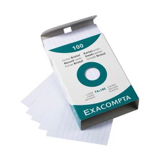 Exacompta Confezione 100 cartoncini bristol a righe non perforati 74x105mm  