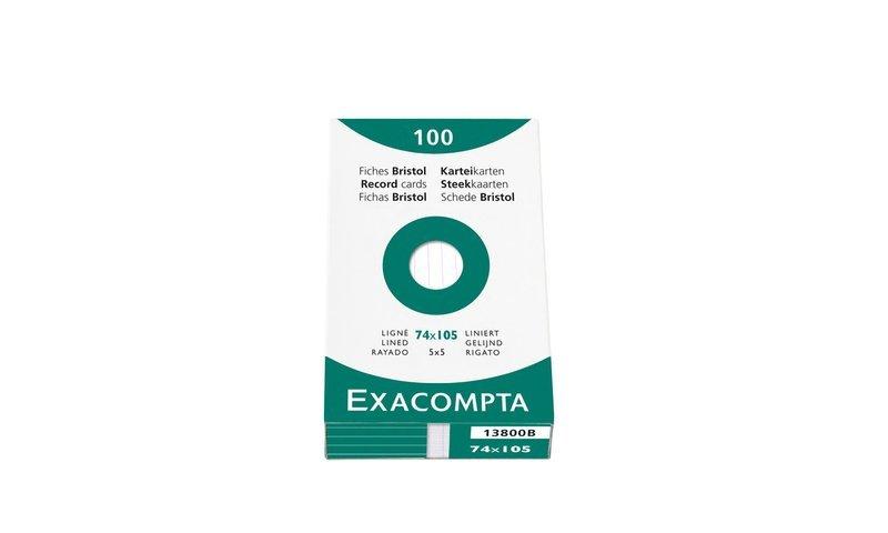 Exacompta Confezione 100 cartoncini bristol a righe non perforati 74x105mm  