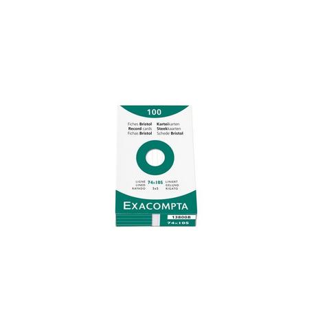 Exacompta Confezione 100 cartoncini bristol a righe non perforati 74x105mm  