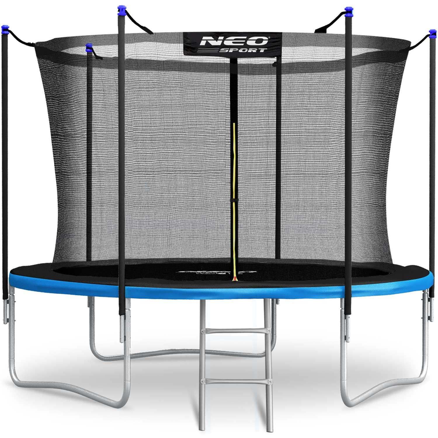 B2X Trampoline de jardin 312 cm avec filet de sécurité intérieur et échelle Neo-Sport  