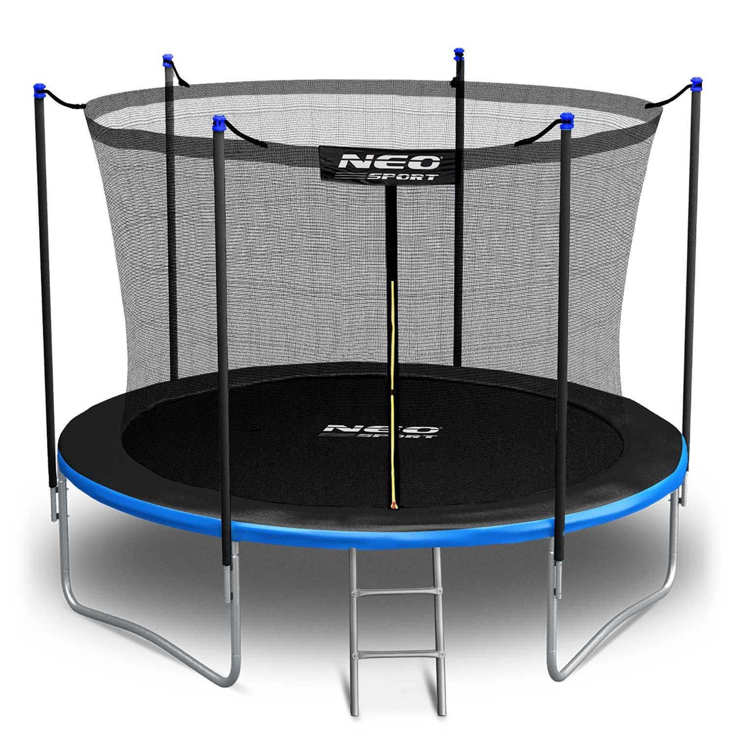 B2X Trampoline de jardin 312 cm avec filet de sécurité intérieur et échelle Neo-Sport  