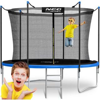 B2X Trampoline de jardin 312 cm avec filet de sécurité intérieur et échelle Neo-Sport  