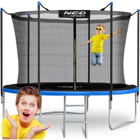B2X Trampoline de jardin 312 cm avec filet de sécurité intérieur et échelle Neo-Sport  