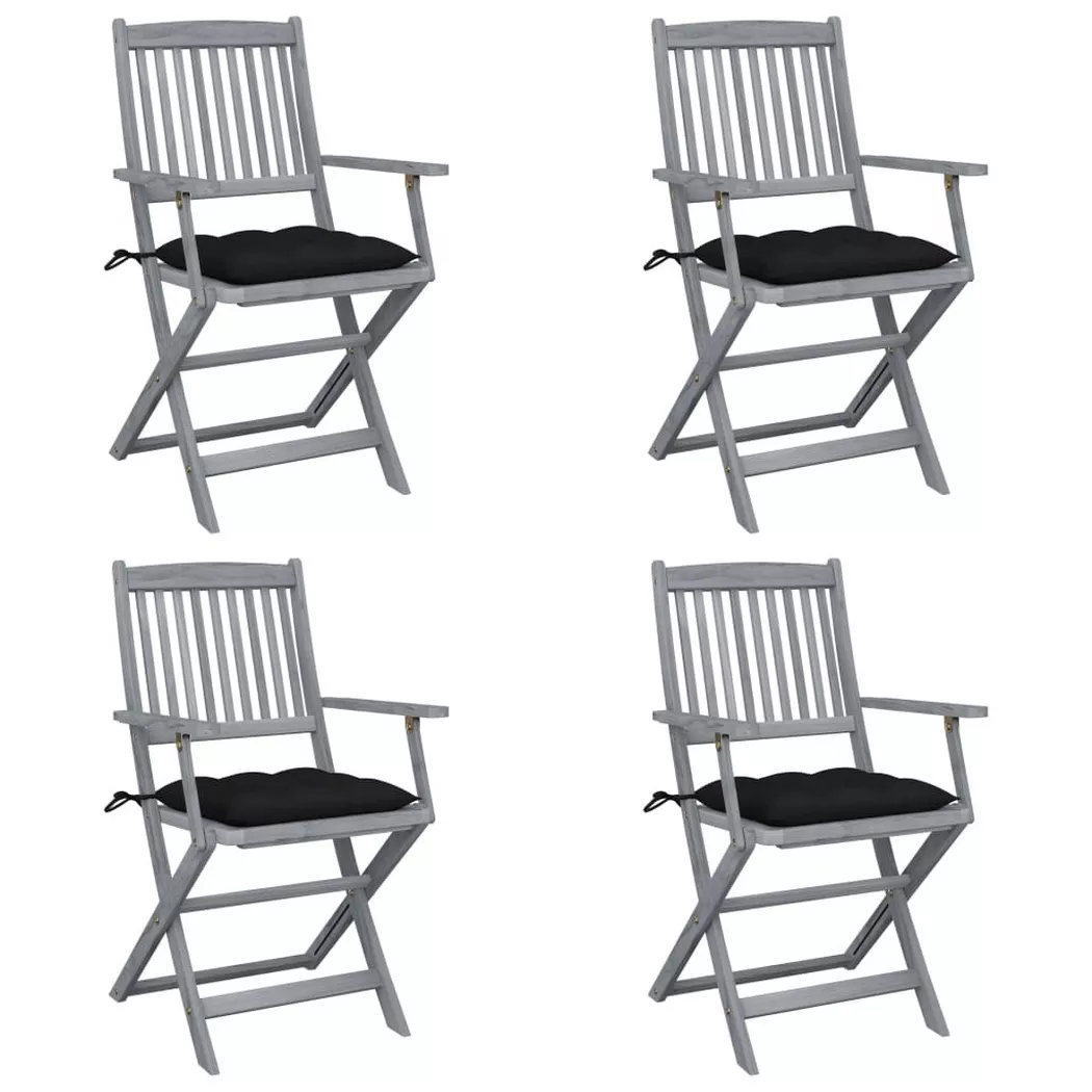 VidaXL - Chaise d'extérieur bois d'acacia, One Size, Noir