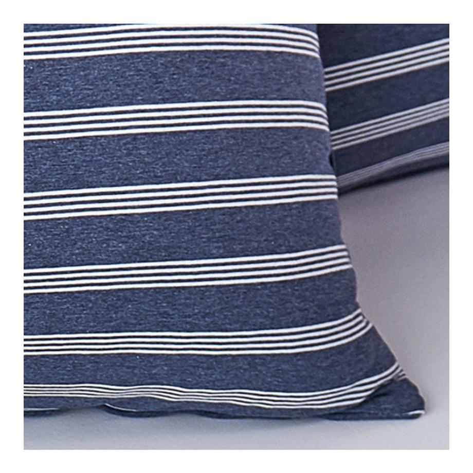 Living Home Melange Jersey Double Face Gestreifte Bettwäsche Set  