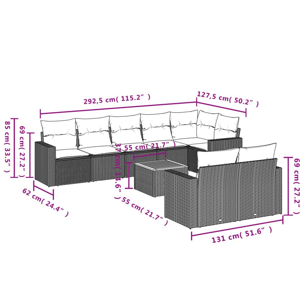 VidaXL Ensemble de canapés de jardin rotin synthétique  