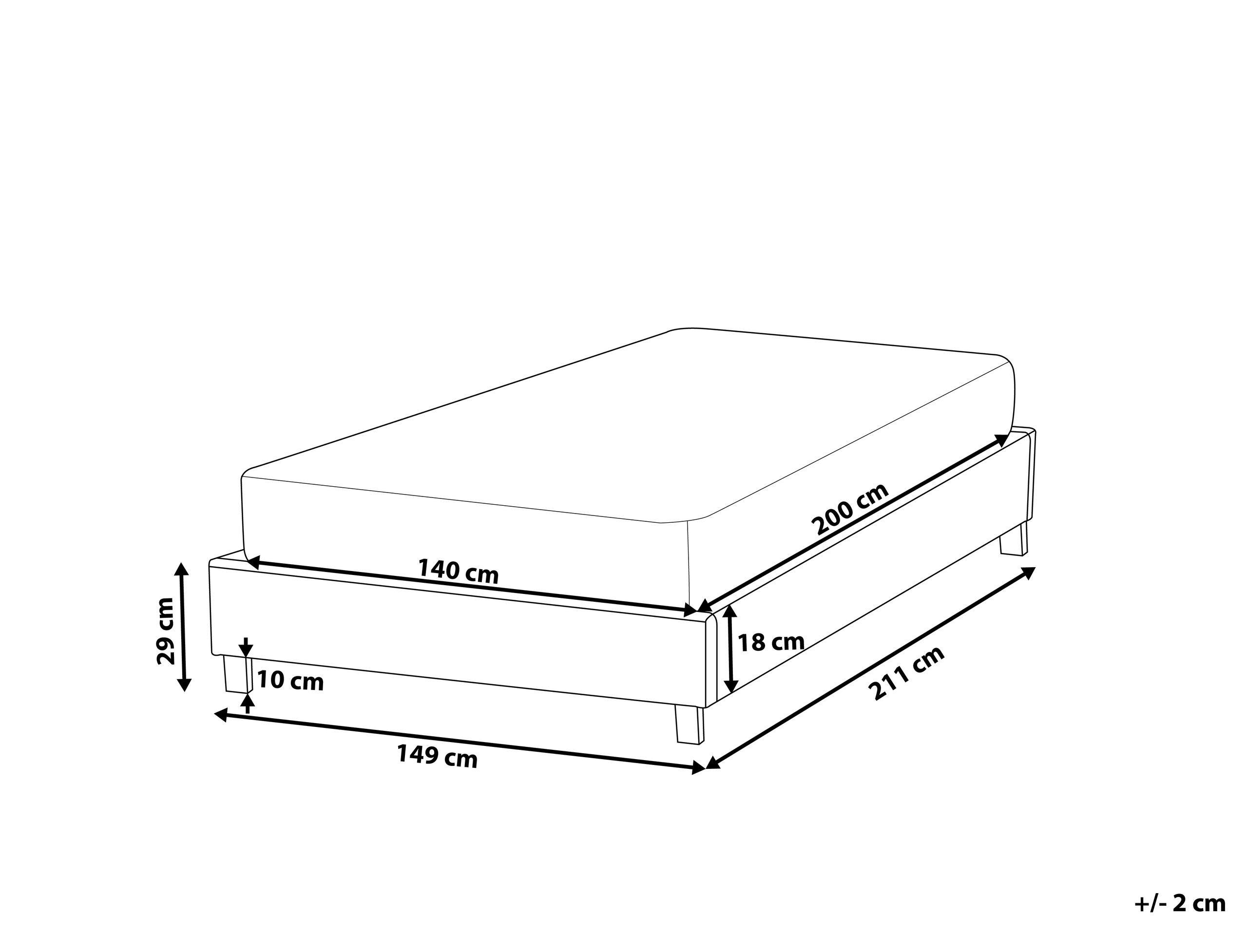 Beliani Bett mit Lattenrost aus Polyester Klassisch ROANNE  