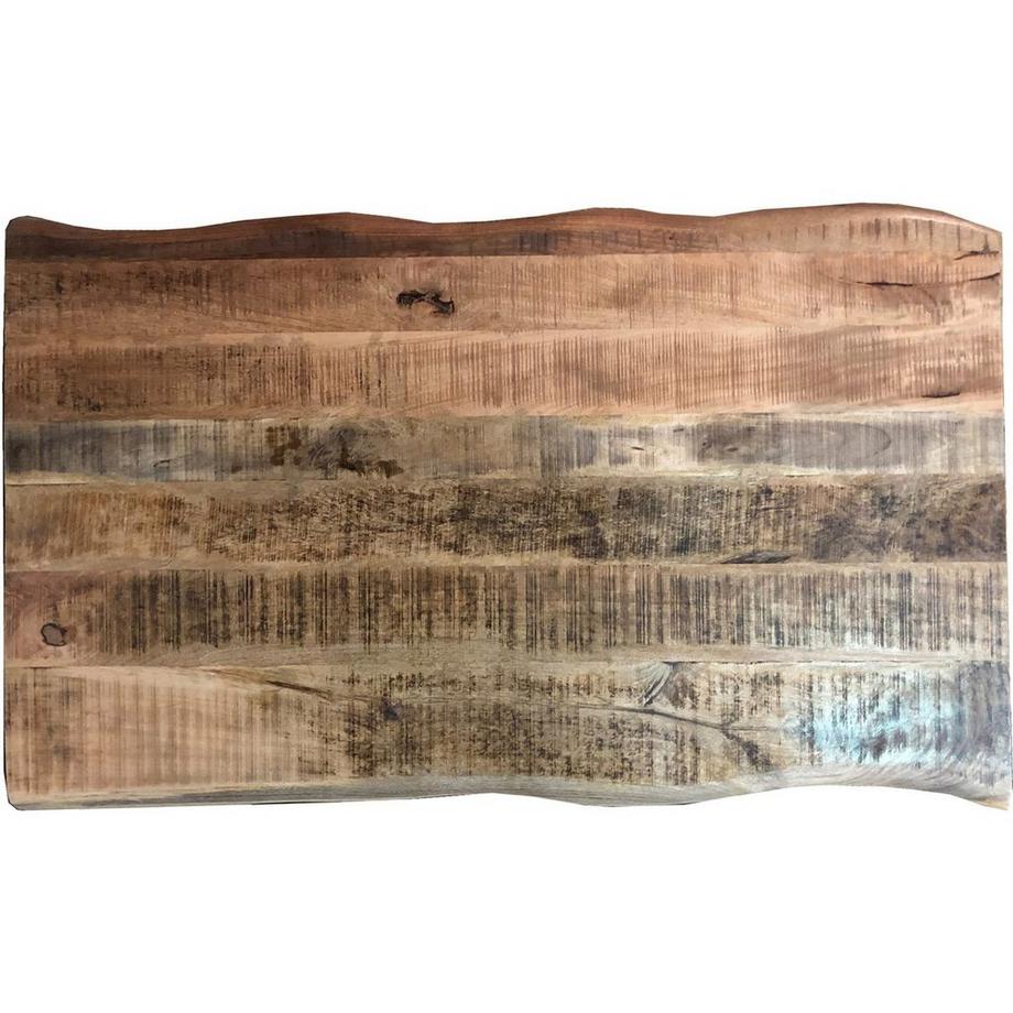 mutoni Tavolo 200x100 cm - mango naturale - metallo marrone antico - con bordo albero  