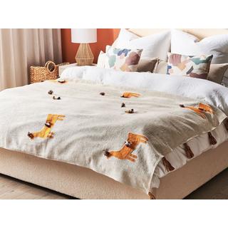 Beliani KHANDWA Couverture en Coton Boho  