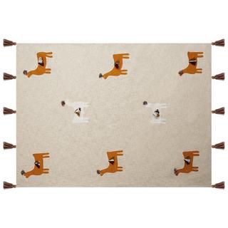 Beliani KHANDWA Couverture en Coton Boho  